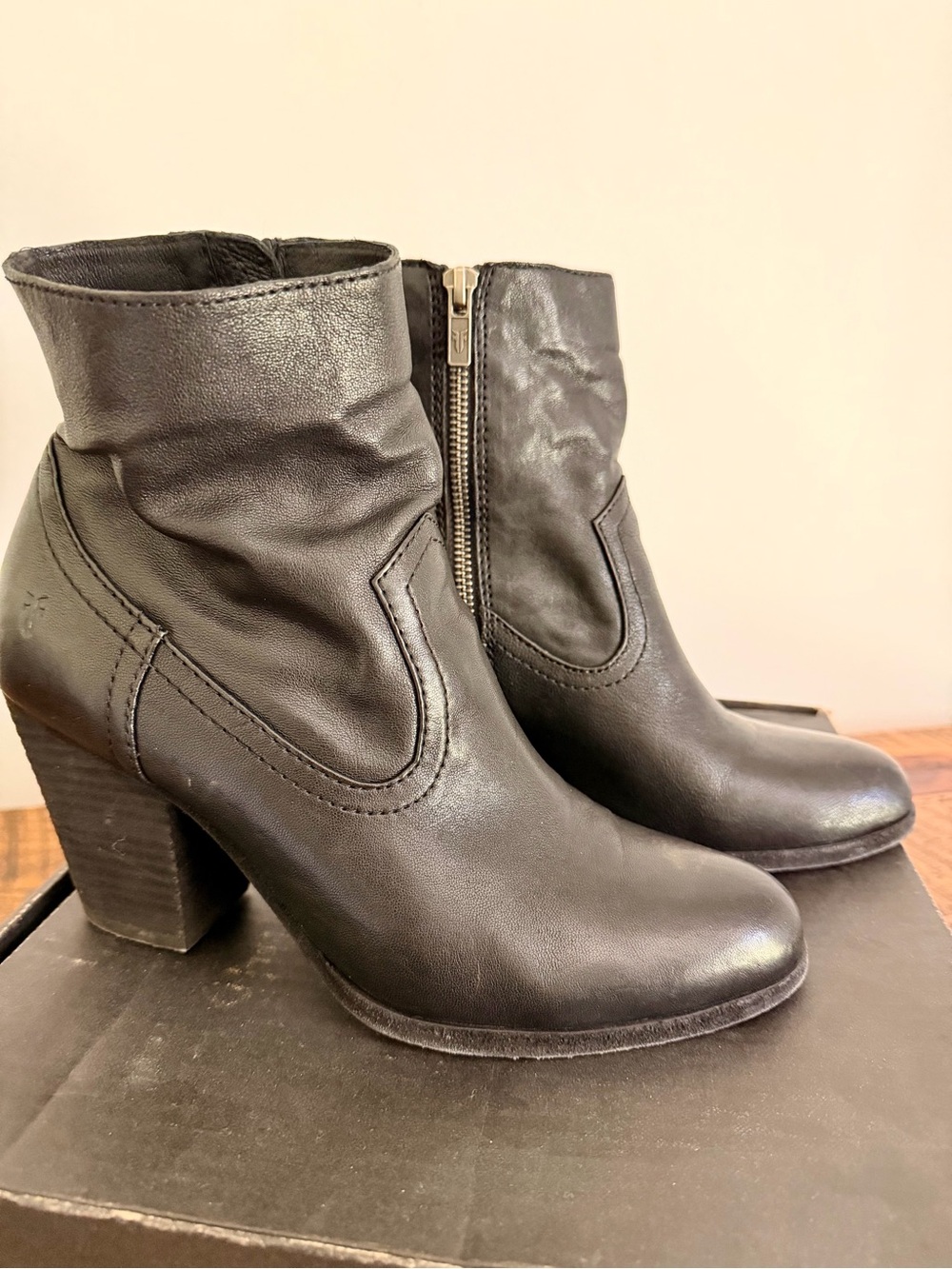 Frye booties, black, size 9